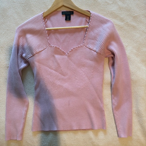 House of Harlow 1960 Pink Fitted Ribbed Blouse - Picture 5 of 6